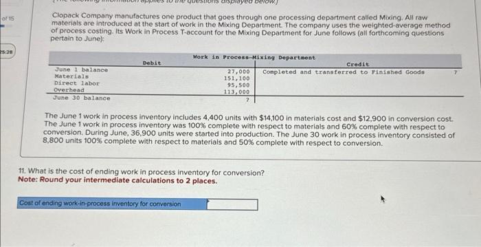 During June, 36,900 units were started into production. The June 30 work