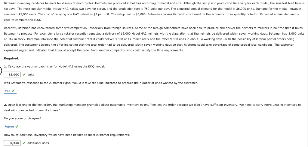  Feedback 1. Q = EOQ = Where: P = the cost