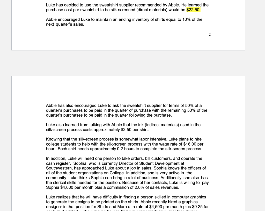 stated at the end. all the information and calculations are provided PLEASE