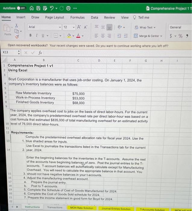 i need requirement 8 with calculations and formulas Please Open recovered workbooks?