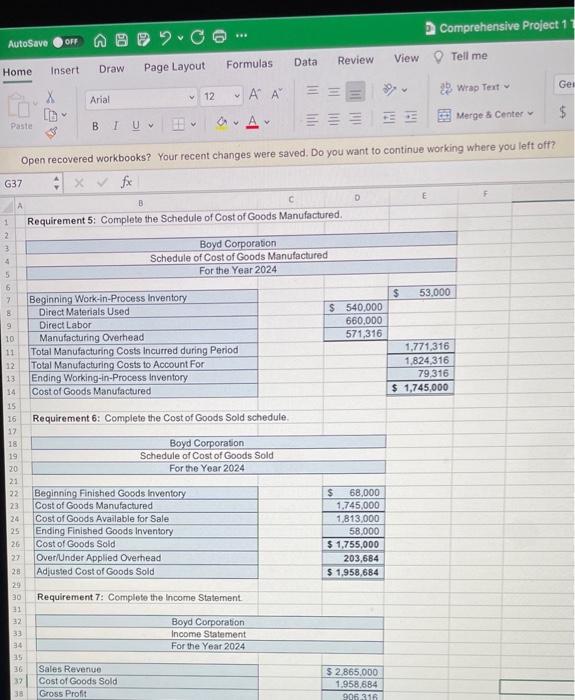 current 2. year, 2024 . Enter the beginning balances for the inventories
