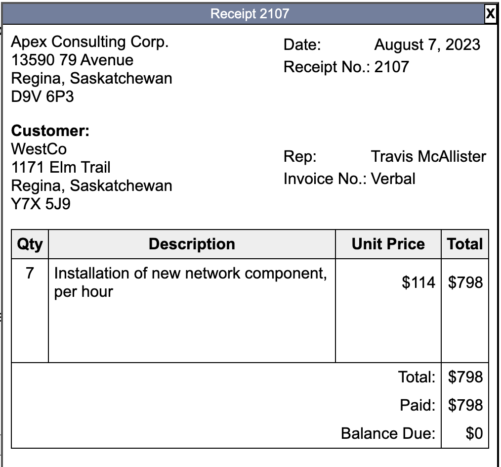 month. - Apex Consulting Corp.'s salaries expense is a total of $950