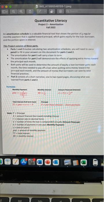 i need help to get these two amortization tables started and the