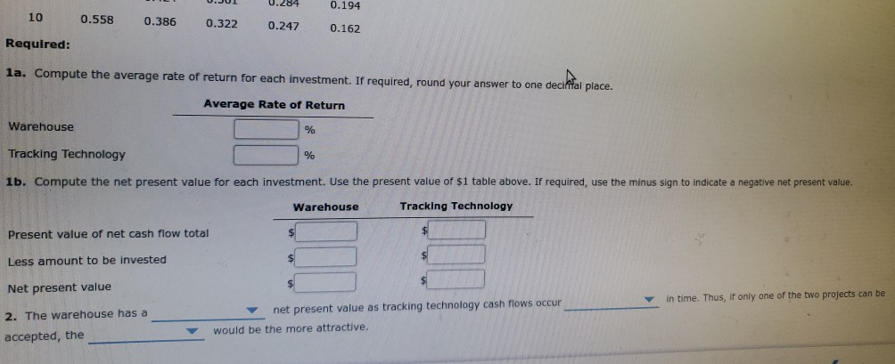 The capital investment committee of Ellis Transport and Storage Inc. is considering