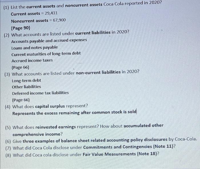 help answer question 5 and 6 please (1) List the current assets