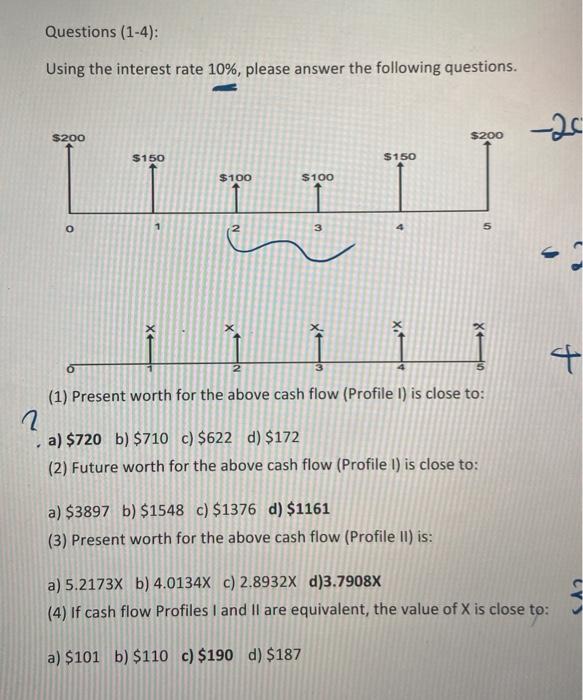 please do question 1 by hand Questions (1-4): Using the interest rate