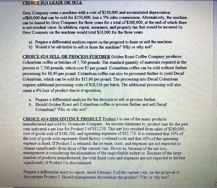 of the following differential analysis questions. I will only look at three