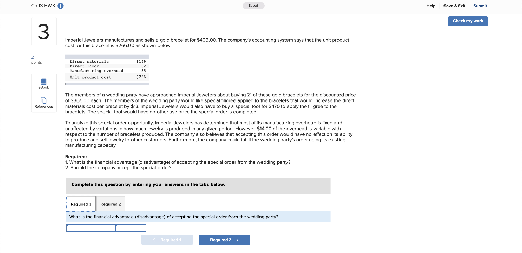  Ch 13 HR i Saved Help Save & Exit Submit Check