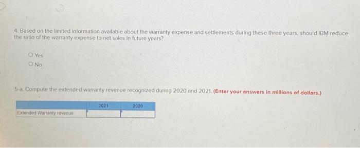 extended warranties with the sale of its products. The company's note on