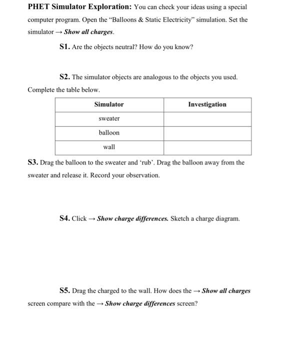  PHET Simulator Exploration: You can check your ideas using a special