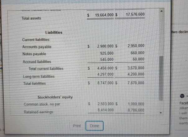 number of shares outstanding was 790,000 b. Compute Hamilton's price/earnings ratio. The