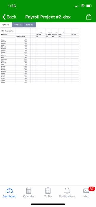  Complete the payroll register that is listed as an attachment under