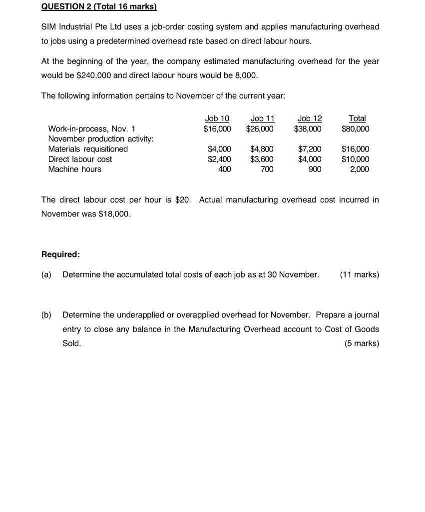 an estimate of: A. Total variable costs. B. Total direct labour hours.