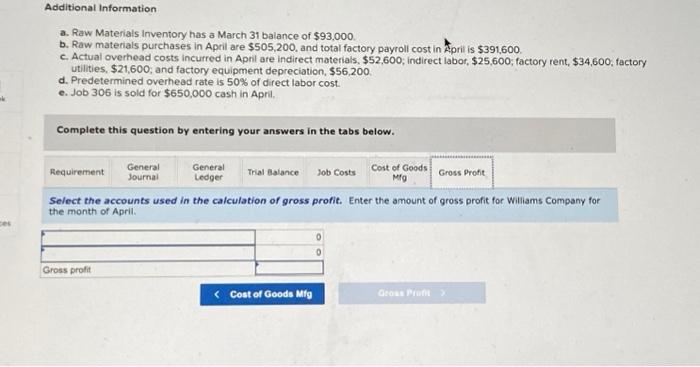 $93,000. b. Raw materials purchases in April are $505,200, and total factory