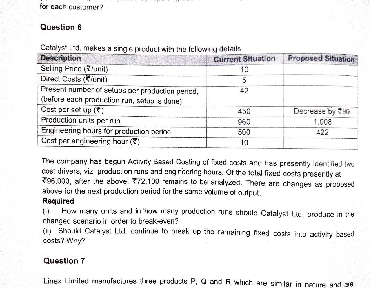 I need detailed solution for each customer? Question 6 Proposed Situation 42