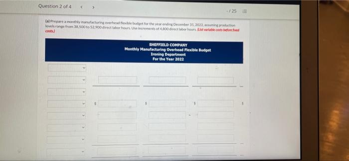 Company manufactures tablecloths, Sales have grown rapidly over the past 2 years.