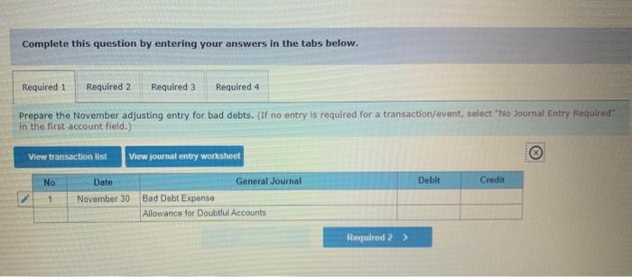 credit sales method to estimate bad debts. During November IT sold services