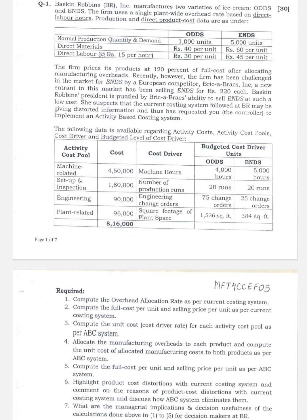  This is a cost accounting question, please answer this in detail