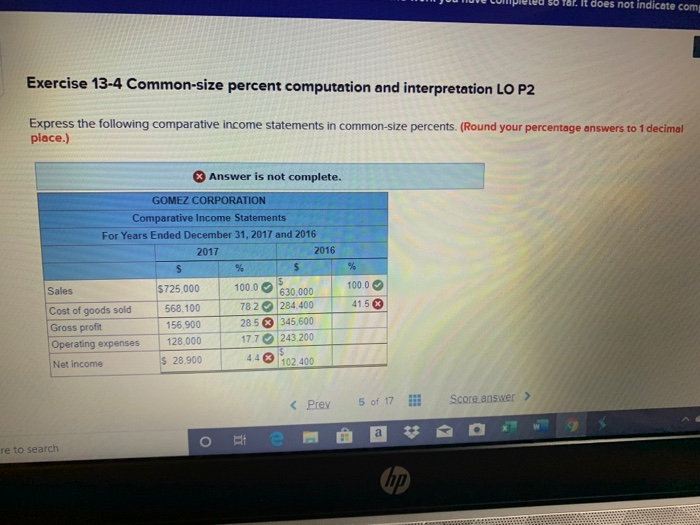  E Lumpeleu su lol. Il does not indicate com Exercise 13-4