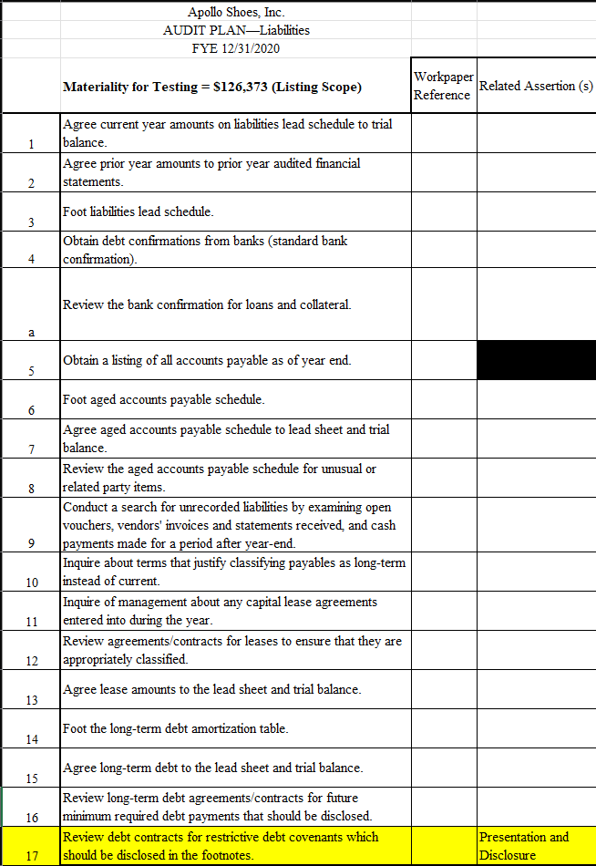 What are the related assertion(s) to each one. 