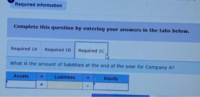 amount of equity at the beginning of the year for Company A?