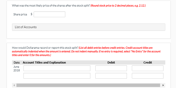 Inc. completed a 3-for-1 stock split. Immediately before the split the company's