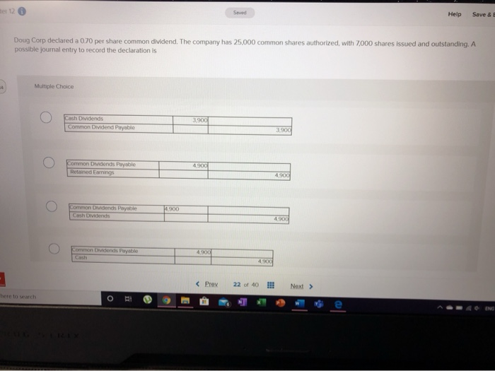  Help Save & Seved Doug Corp declared a 0.70 per share