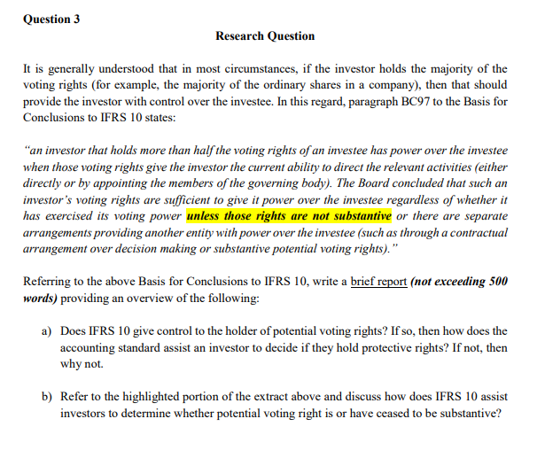 PLEASE I NEED THIS ASAP Question 3 Research Question It is