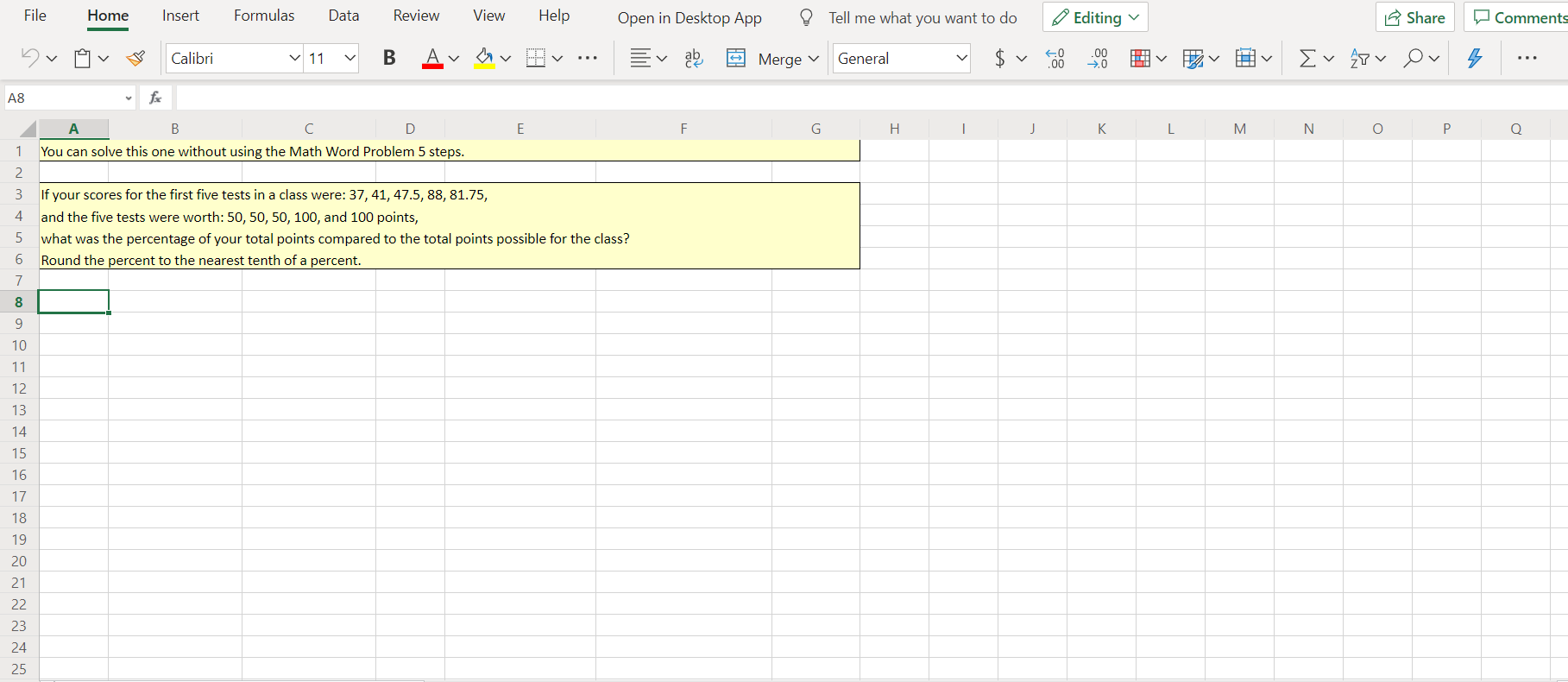 File Home Insert Formulas Data Review View Help Open in Desktop