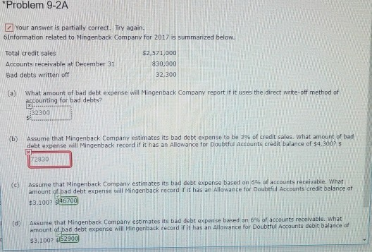 Problem 9-2A 2Your answer is partially correct. Try again. 6Information related