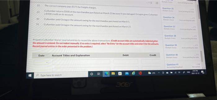 Stores is a new company that started operations on March 1.2021. The