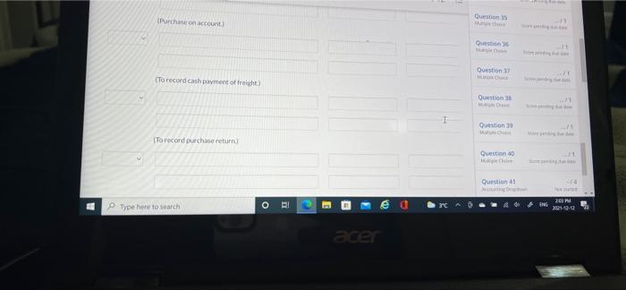 company has decided to use a perpetu Inventory system. The following purchase