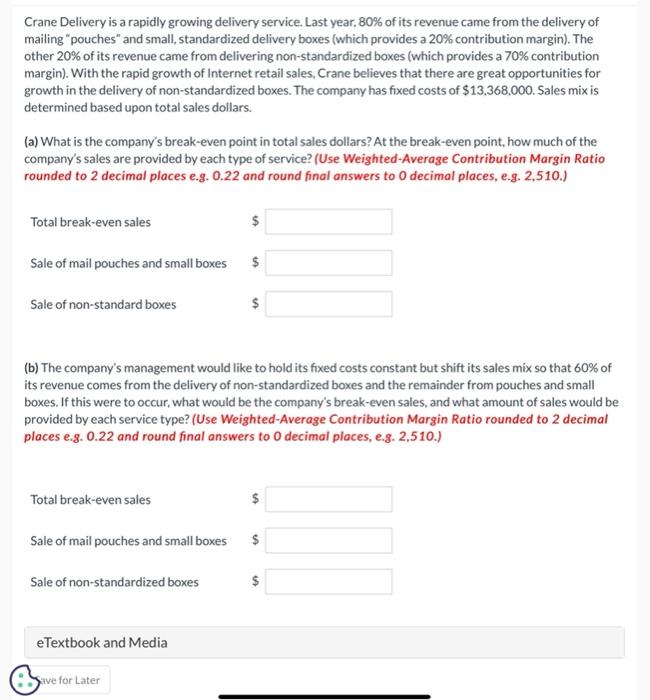  would you help please? Crane Delivery is a rapidly growing delivery