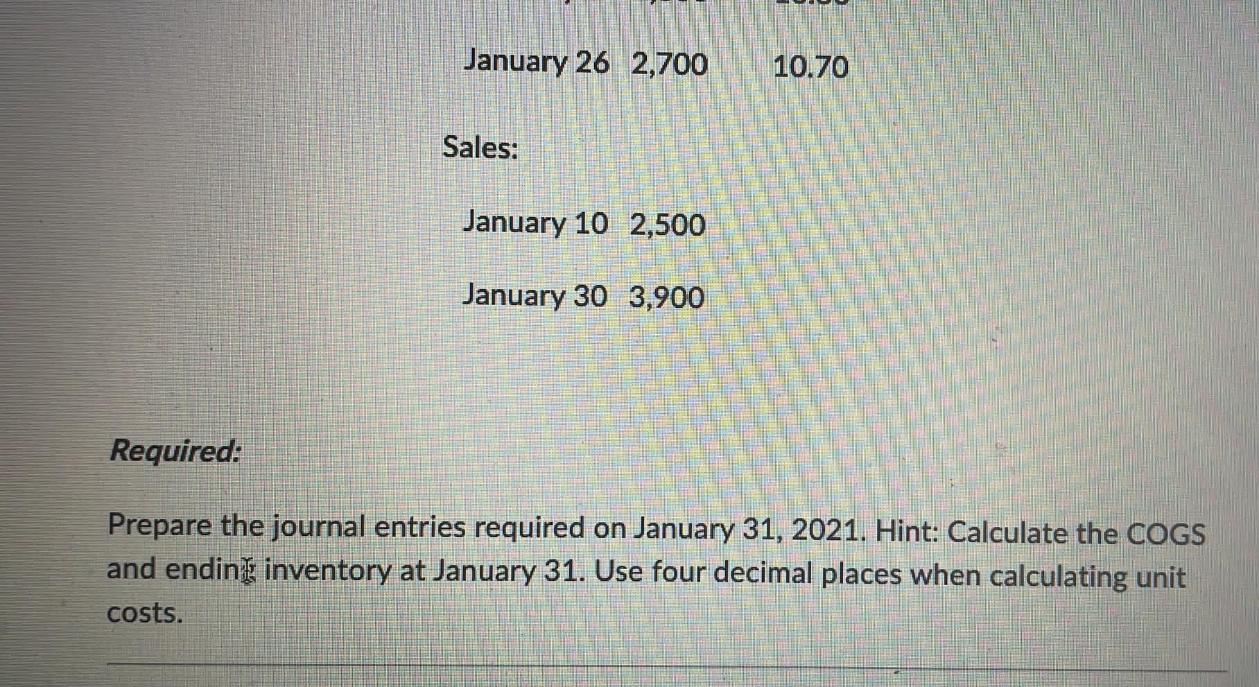 prepares monthly financial statements and uses the periodic weighted average method. Pineapple