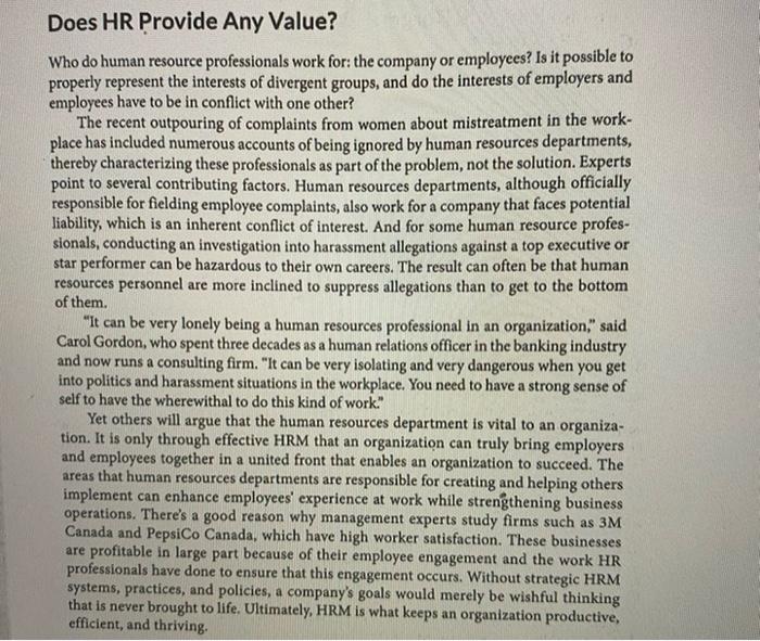  Does HR Provide Any Value? Who do human resource professionals work