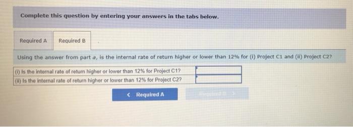 $ 12,000 96,000 Phoenix Company is considering investments in projects C1 and