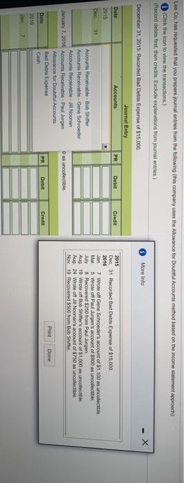 help 3 Lee Co has requested that you prepare journal entries from