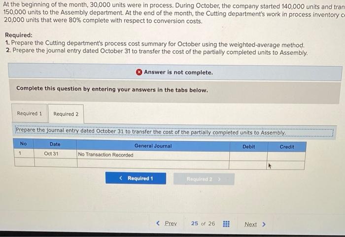 Direct materials are added at the start of production in the Cutting