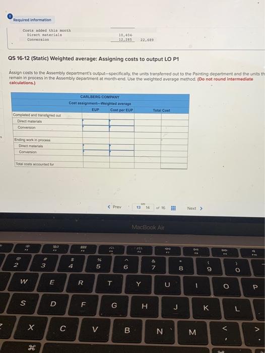 (Static) The following information applies to the questions displayed below) Carlberg Company
