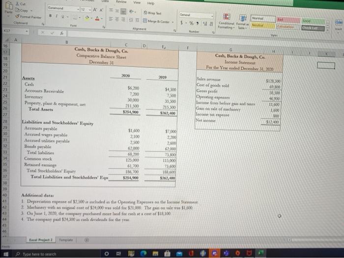 cash flow will ask in two parts if necessary. You work in