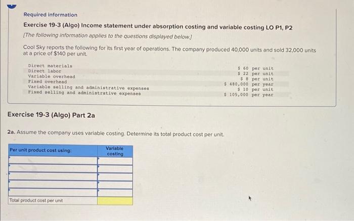 questions displayed below.] Cool Sky reports the following for its first year