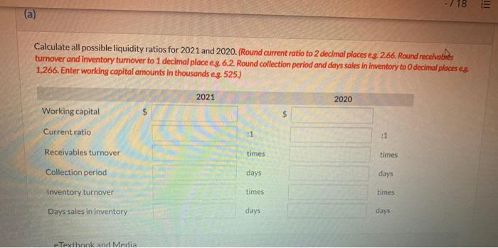 (in thousands) 2021 2020 Current assets Cash $ 30 $ 91 Trading