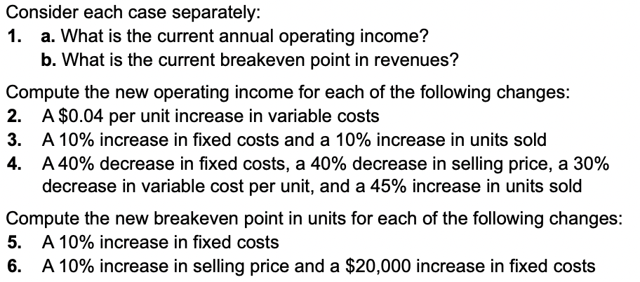 sells pens. Currently, 5,400,000 units are sold per year at $0.50 per