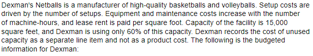  Please start with Requirement 3, and requirement 4 please. Dexman's Netballs
