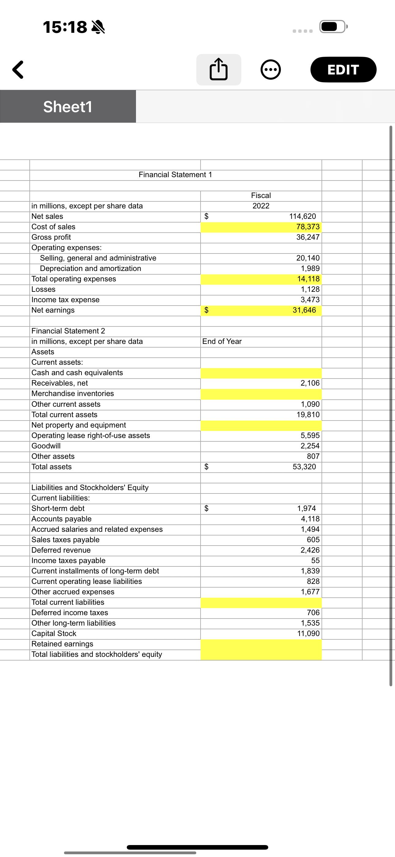  15:18 000 EDIT Sheet1 