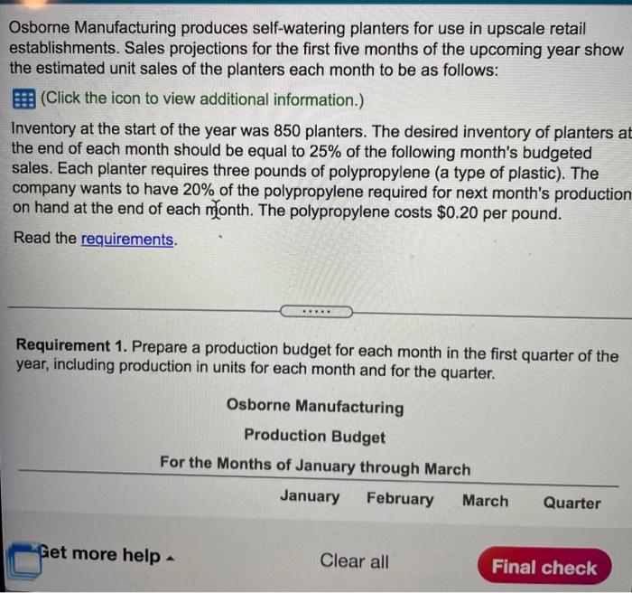 can someone help me solve this. and please show all calculation!! Osborne