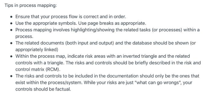 expenditure cycle, you are to document a process map for Dunder Mifflin