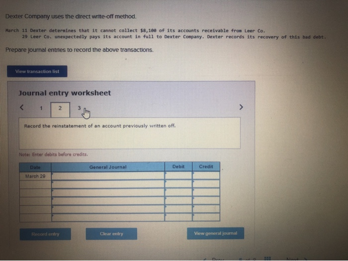 that it cannot collect $8,100 of its accounts receivable from Leer Co.