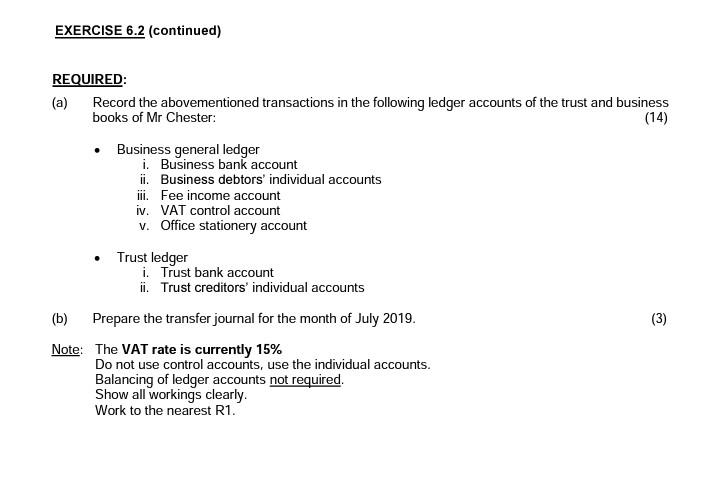 The following are the relevant balances at 1 July 2019 in his