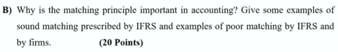  examples (sound & poor) according to IFRS B) Why is the